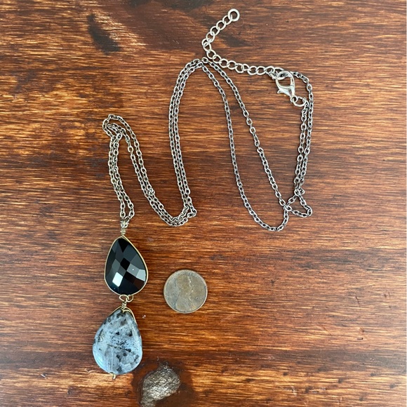 Onyx Granite Stone Design | Long Chain | Women’s Necklace - Picture 1 of 5